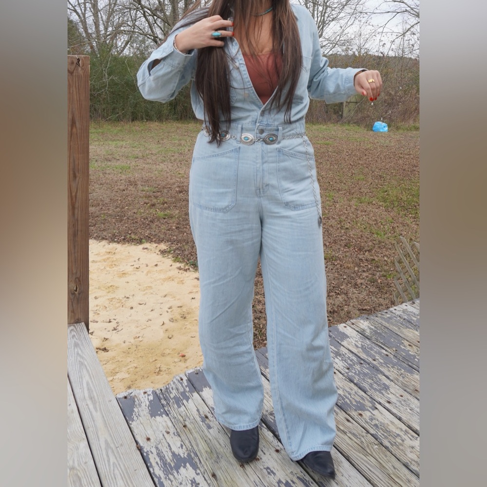 Universal Thread Light Blue Denim Jumpsuit